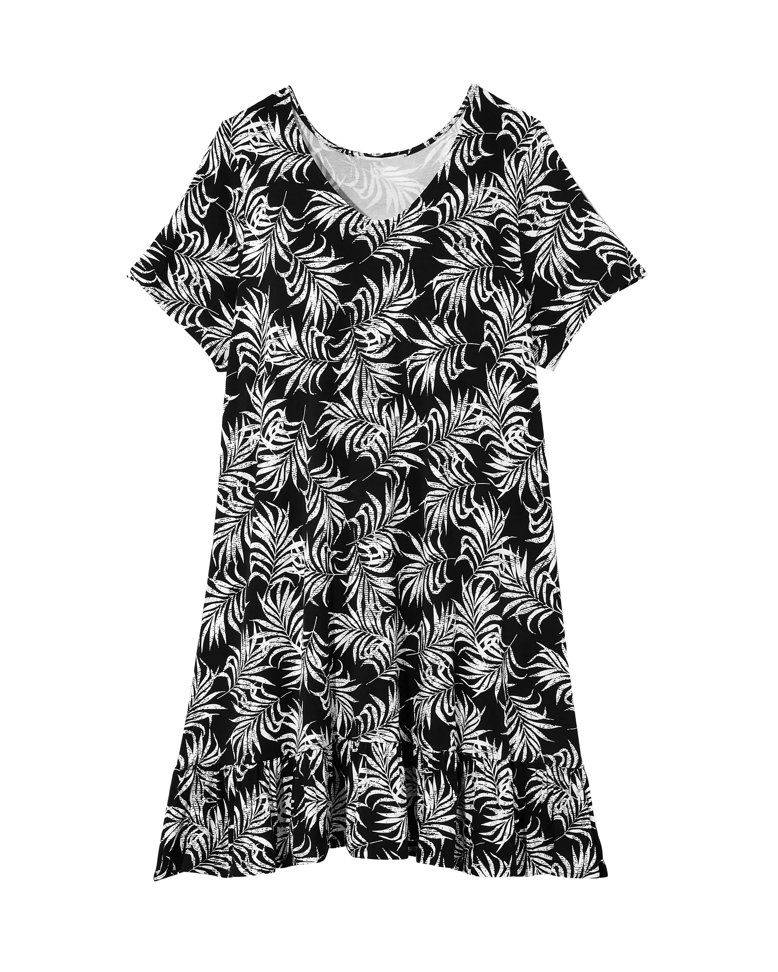 Chandler Ruffle Hem Dress | Black / White