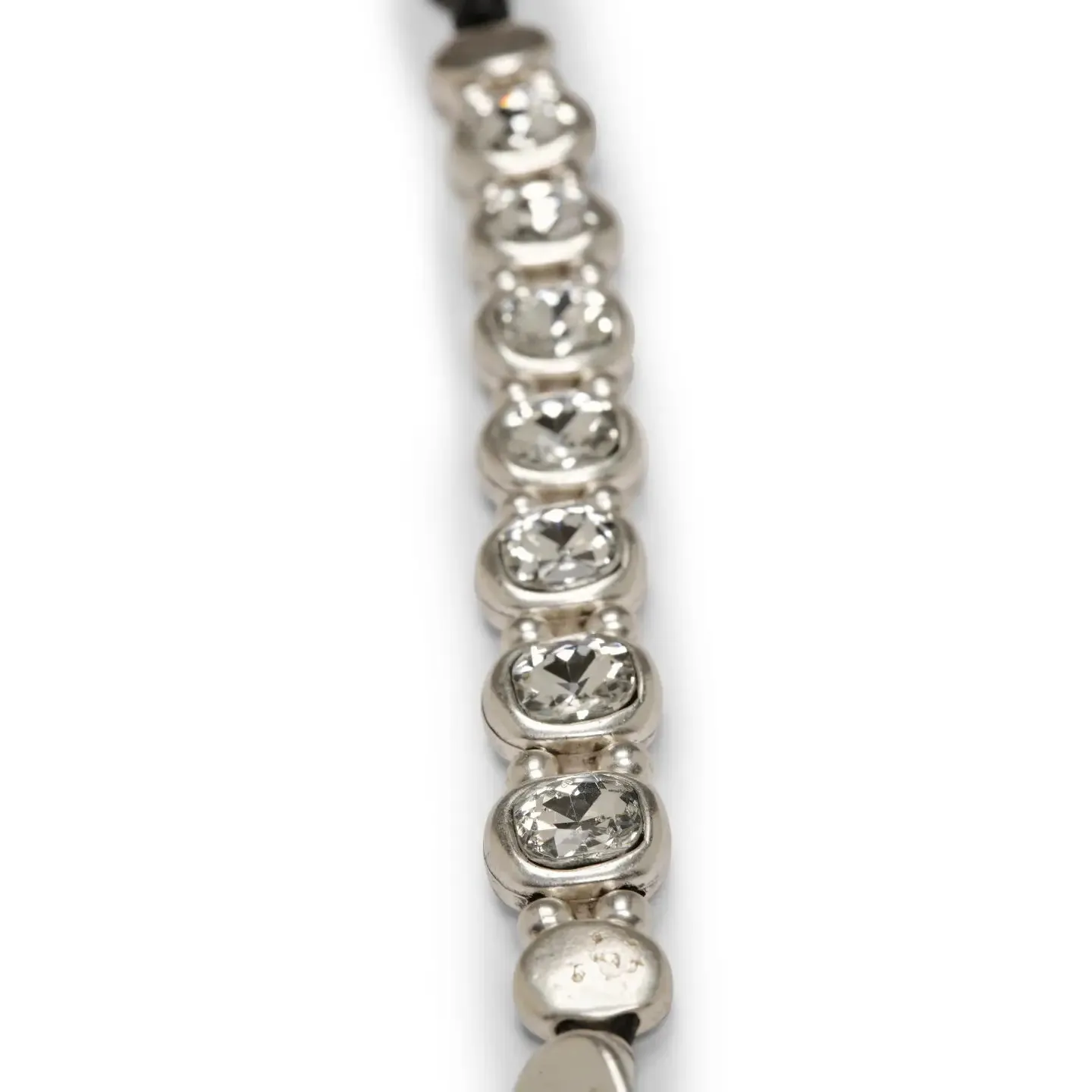 Chanour Thin Width Handmade Pewter & Crystal Bracelet