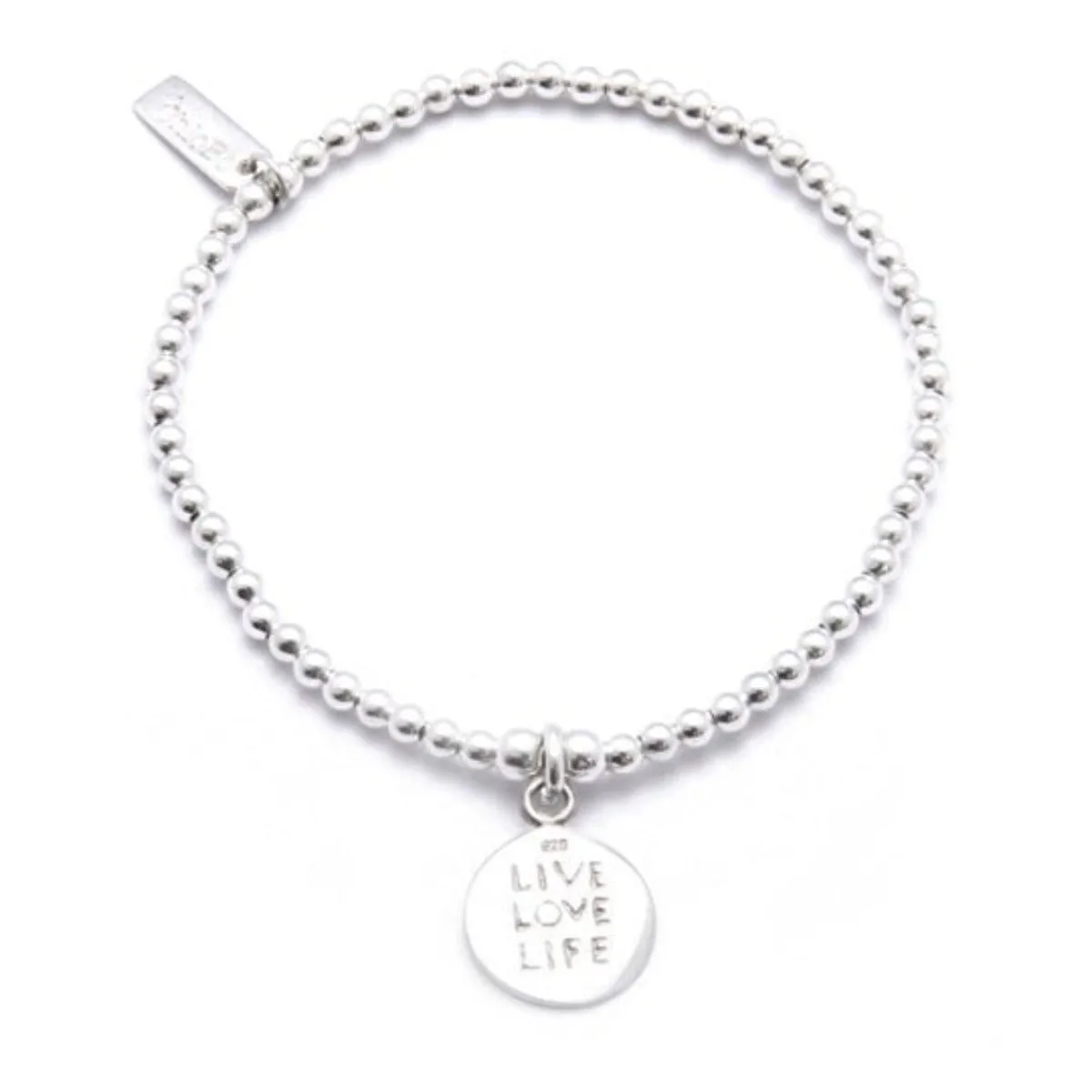 ChloBo Sterling Silver Cute Charm Live Love Life Bracelet