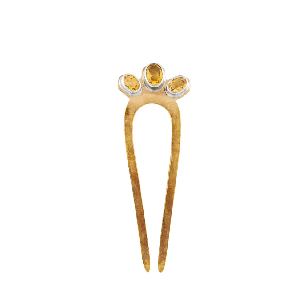 Citrine Empire Hair Pin - Small