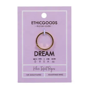 CLASSIC GOLD Morse Code Ring - Stamped | DREAM: Dream