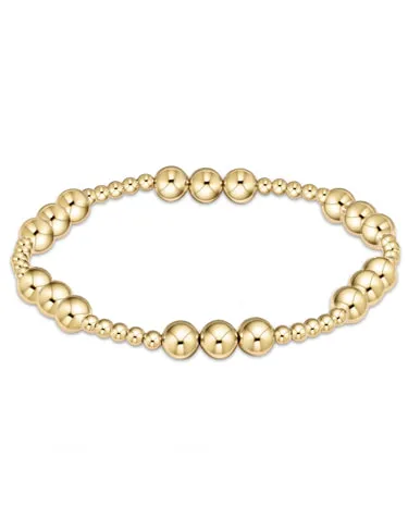 Classic Joy Pattern 6mm Bead Bracelet - Gold