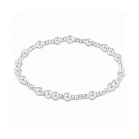 Classic Sterling Joy Pattern Bead Bracelet-Pearl