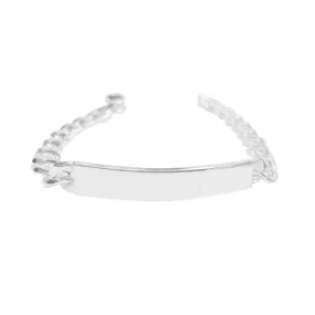 Classic Sterling Silver ID Bar Bracelet Unisex