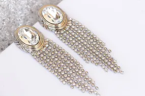 CLEAR TASSEL EARRINGS