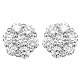 Cluster Diamond Earrings .45cttw 10K Yellow Gold