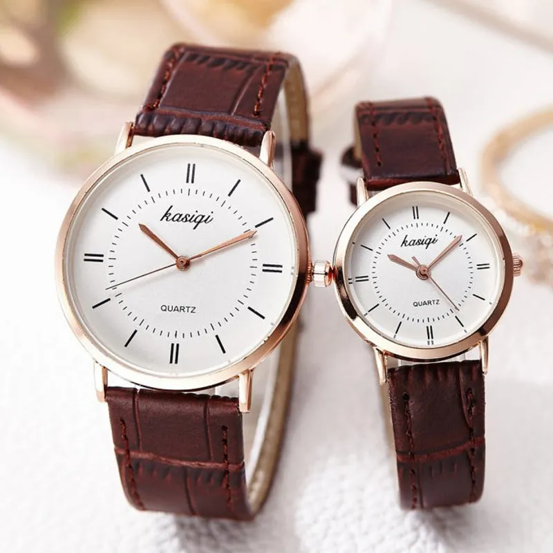 Couple Style Watch Women's Watch Women's Student Men's Korean Style Simple Belt Quartz Watch