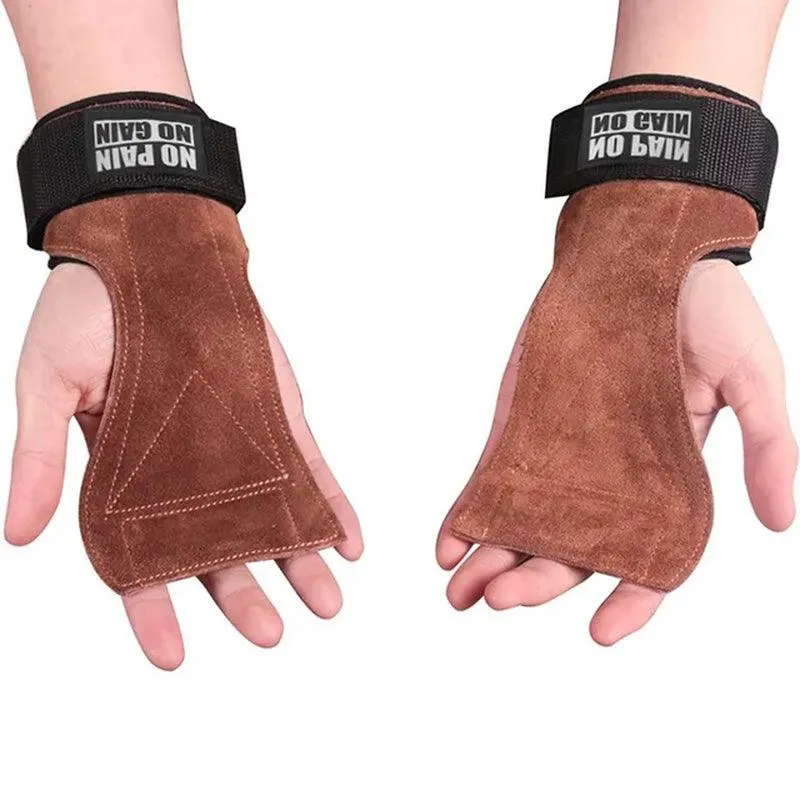 Cowhide Gym Gloves: Anti-Skid Lifting Pads for Weightlifting, CrossFit, and Palm Protection