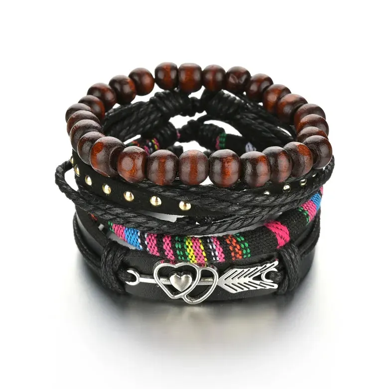 Crafted Boho Leather Wrap Bracelets for Men or Women