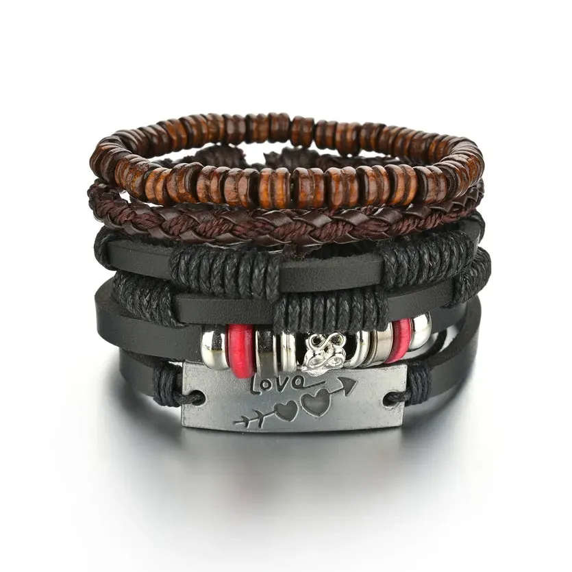 Crafted Boho Leather Wrap Bracelets for Men or Women