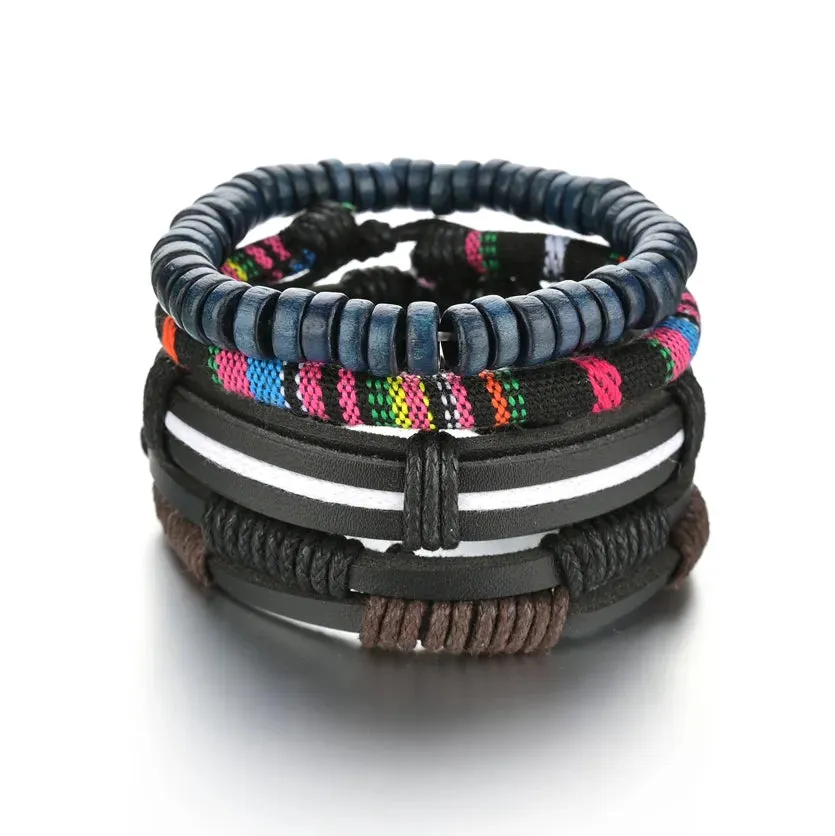 Crafted Boho Leather Wrap Bracelets for Men or Women