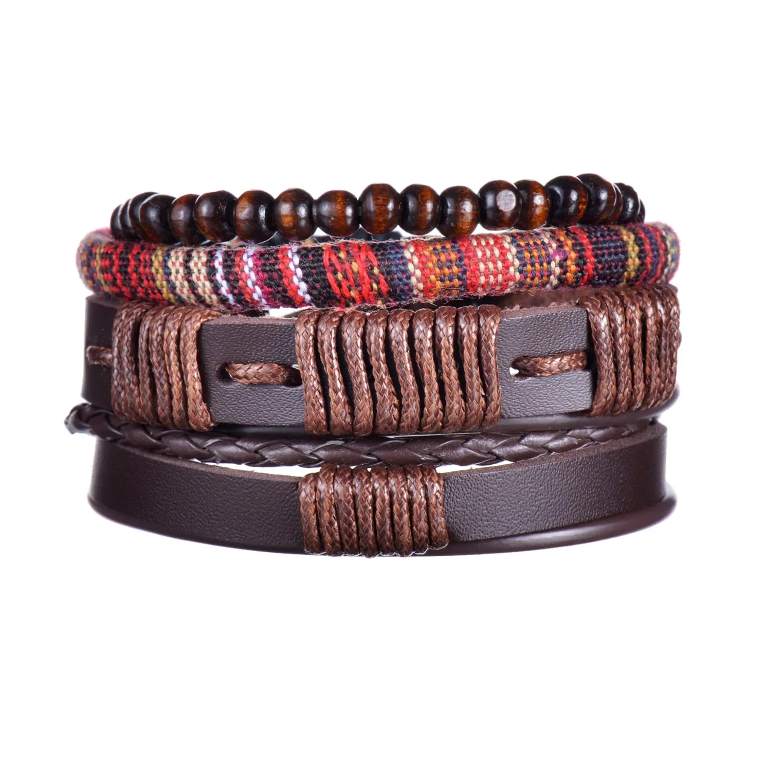 Crafted Boho Leather Wrap Bracelets for Men or Women