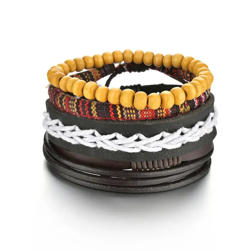 Crafted Boho Leather Wrap Bracelets for Men or Women