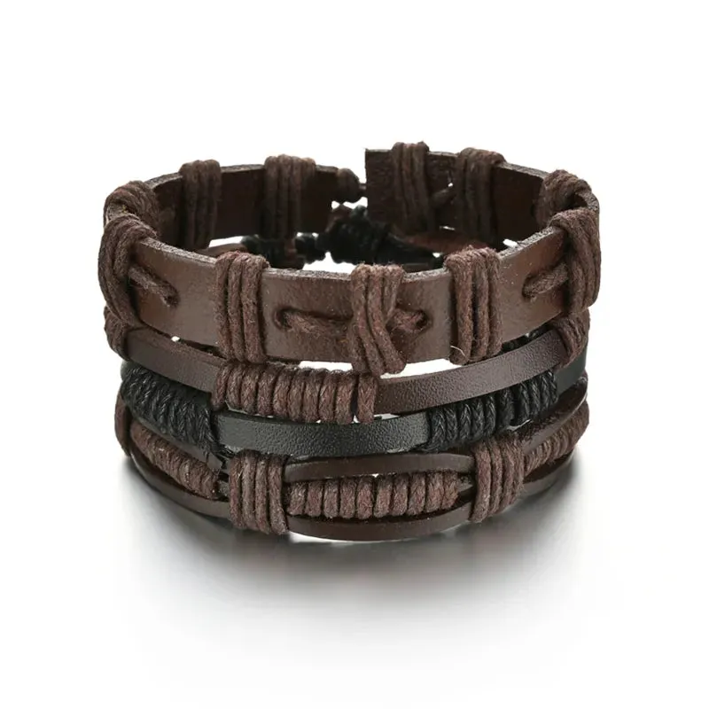 Crafted Boho Leather Wrap Bracelets for Men or Women