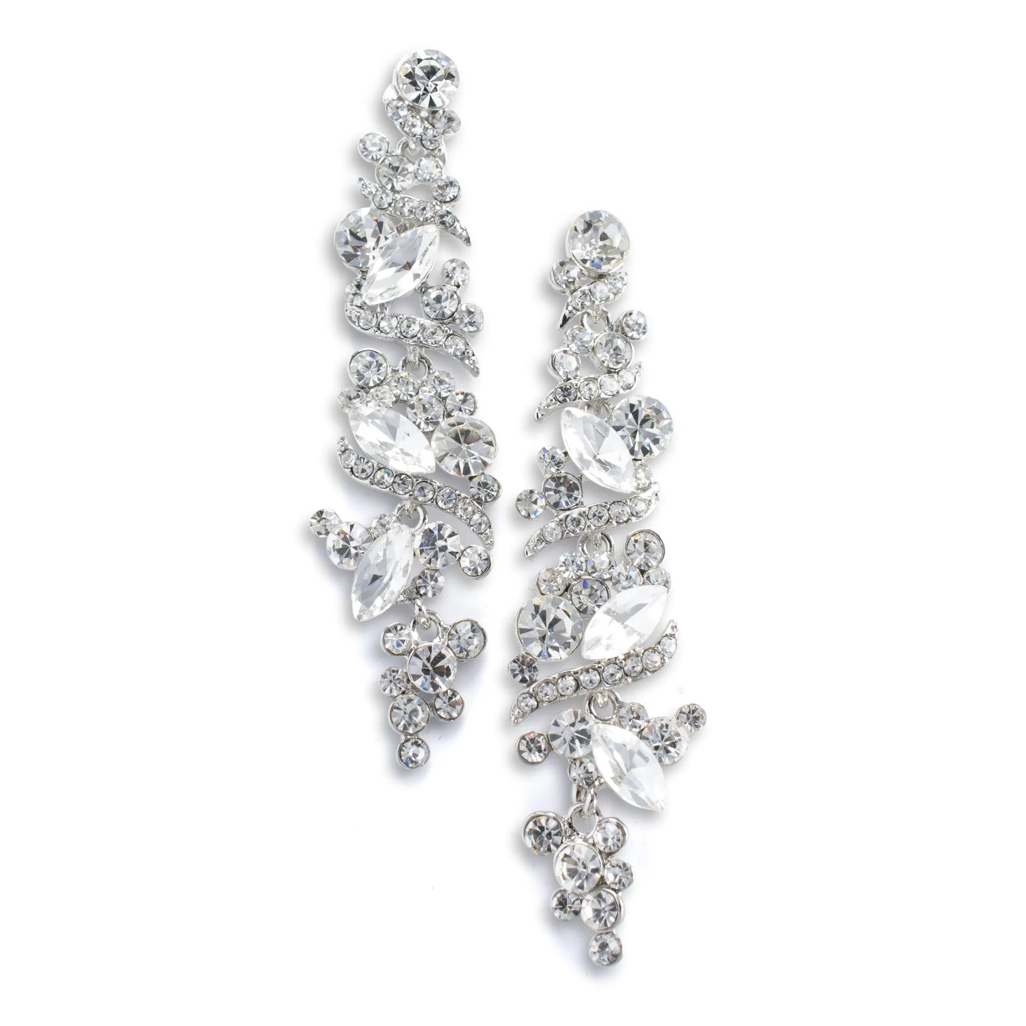 Crystal Cluster Drop Earrings