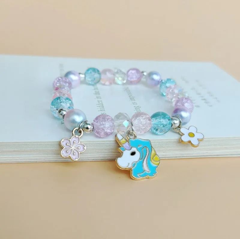 Cute Cartoon My Melody Children's Beaded Crystal Female Couple Student Girlfriends Gift Color Bracelet Accessories