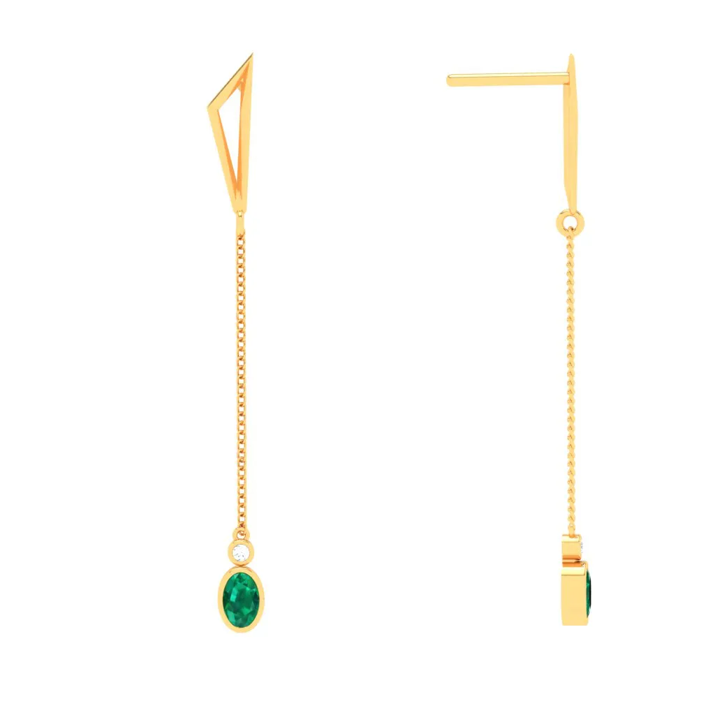 Dainty 18k Gold And Diamond Drop Earrings From Diamond Collection