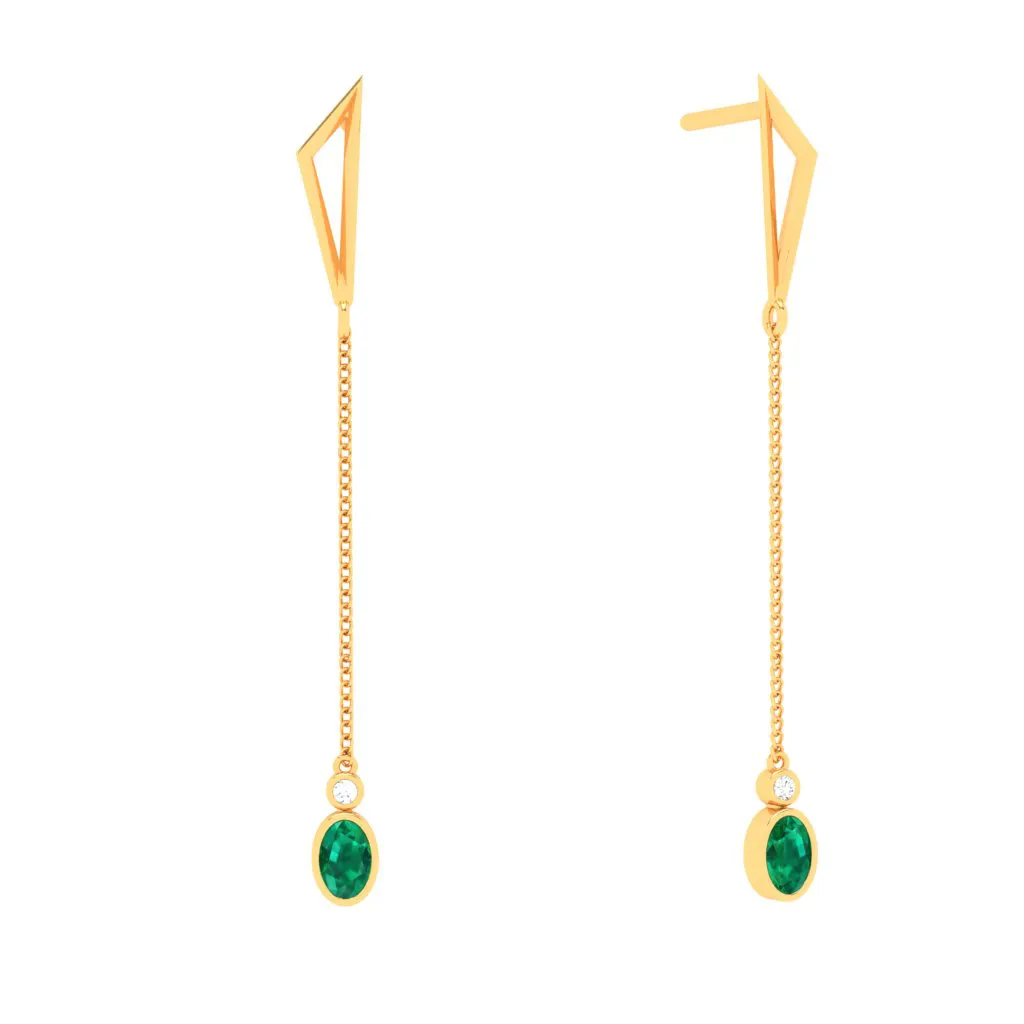 Dainty 18k Gold And Diamond Drop Earrings From Diamond Collection