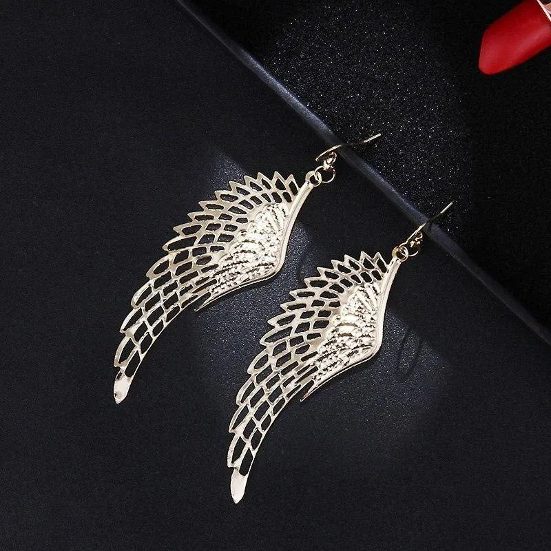 Dangling Wings Earrings in Gold or Silver