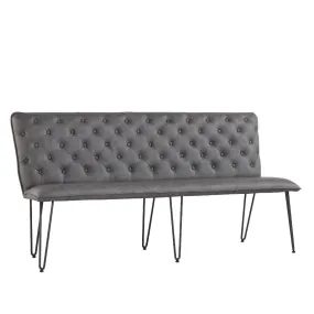 Darwen Studded Back Bench - Grey