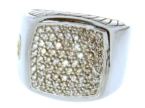 David Yurman Diamond Pave' Signet Ring