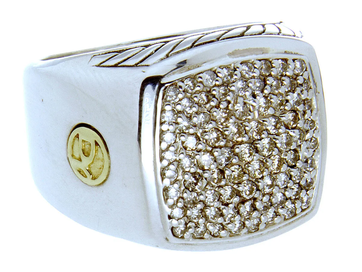 David Yurman Diamond Pave' Signet Ring