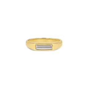 Diamond Baguette Signet Ring - Small