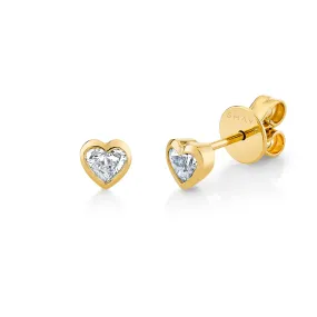 DIAMOND BEZEL BABY HEART STUDS