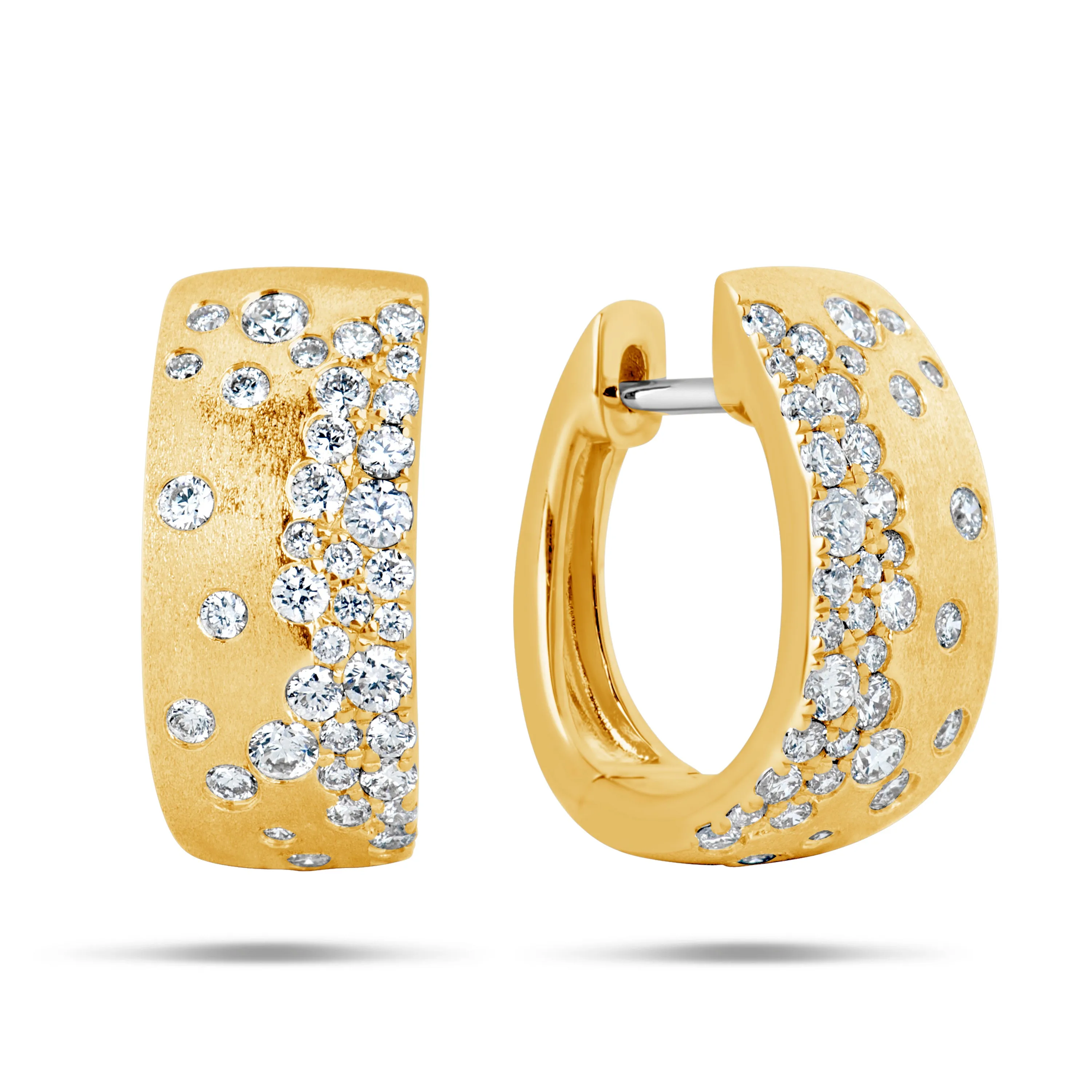 Diamond Confetti Wide Huggy Earrings