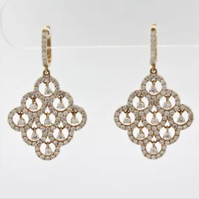 Diamond Dangle Gold Drop Chandelier Earrings