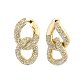 DIAMOND DOUBLE PAVE LINK EARRINGS