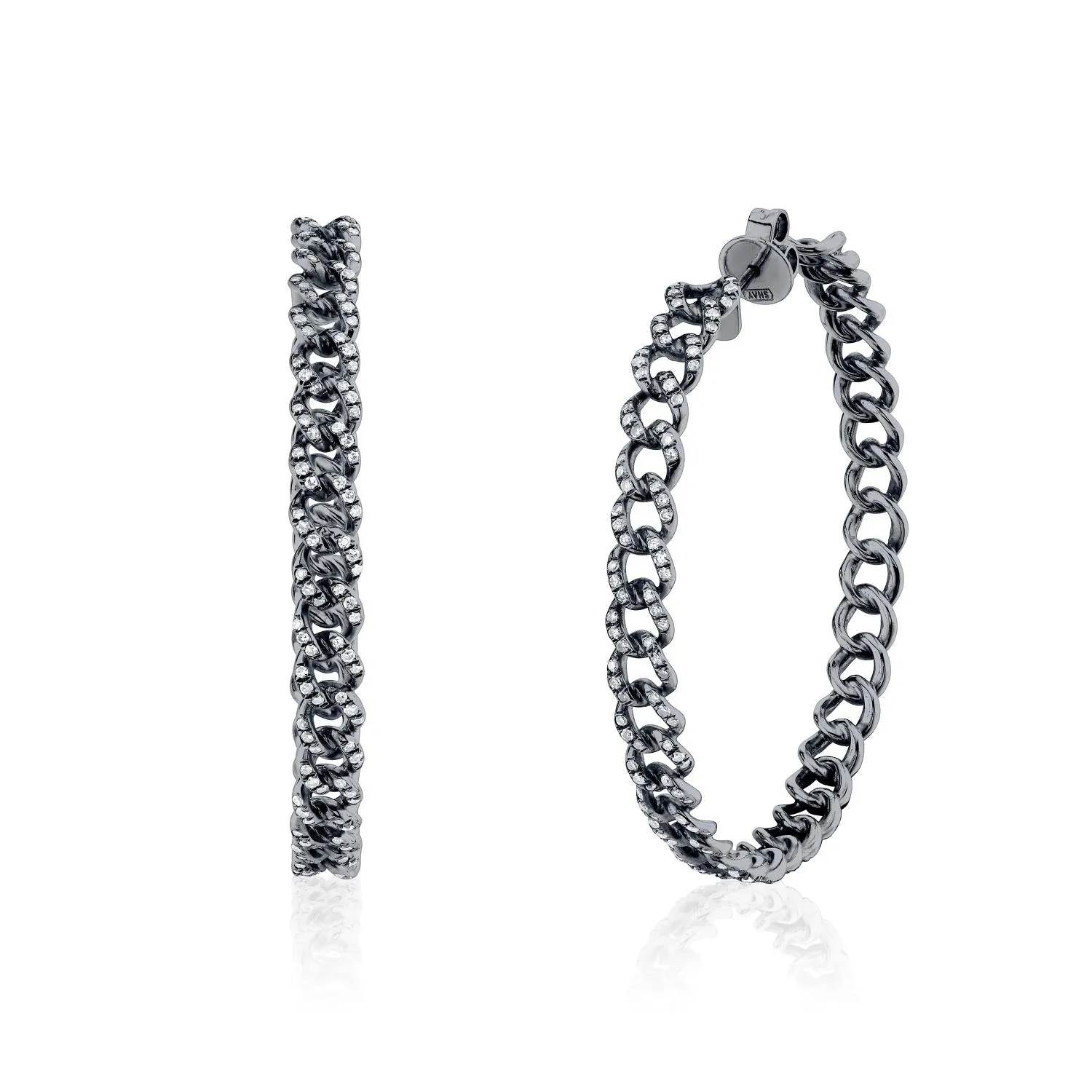 DIAMOND PAVE LINK HOOPS