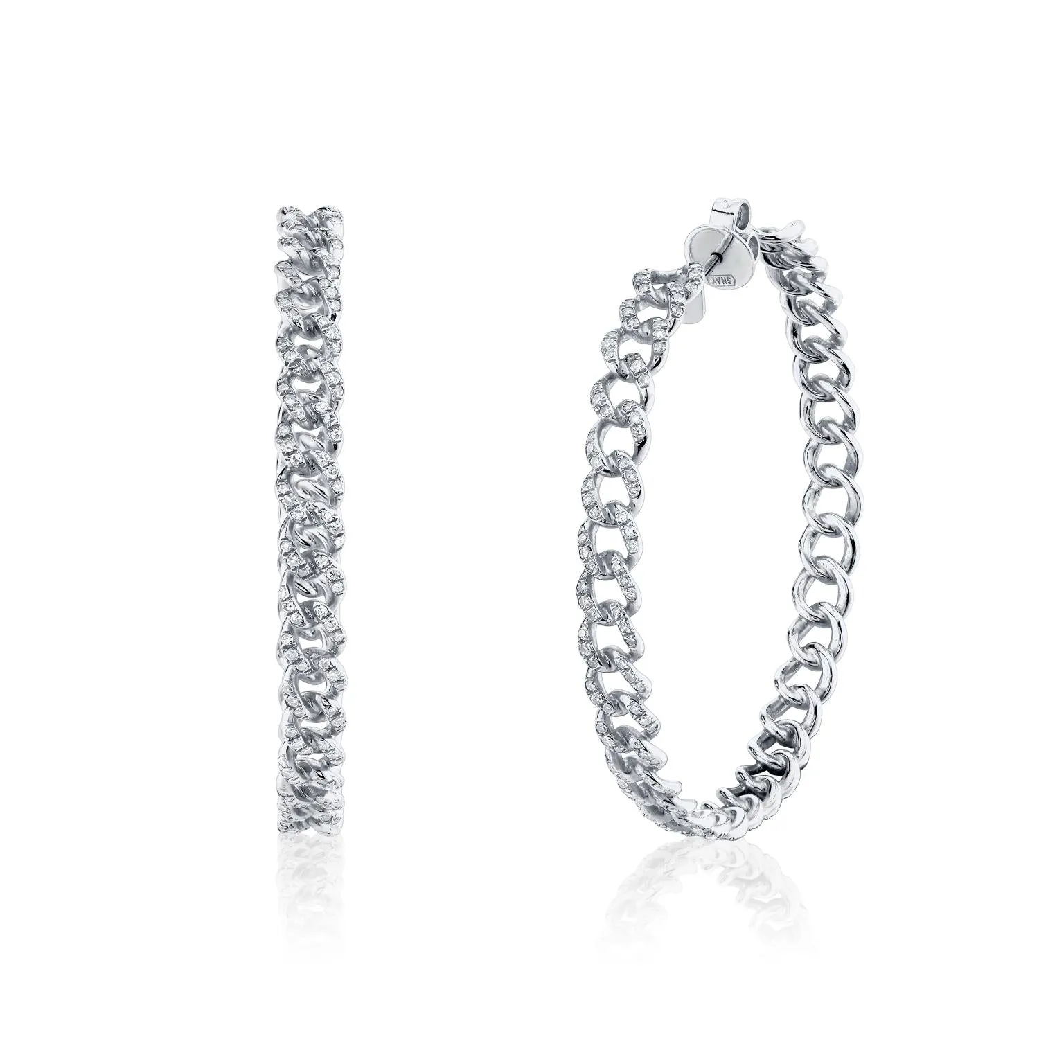 DIAMOND PAVE LINK HOOPS