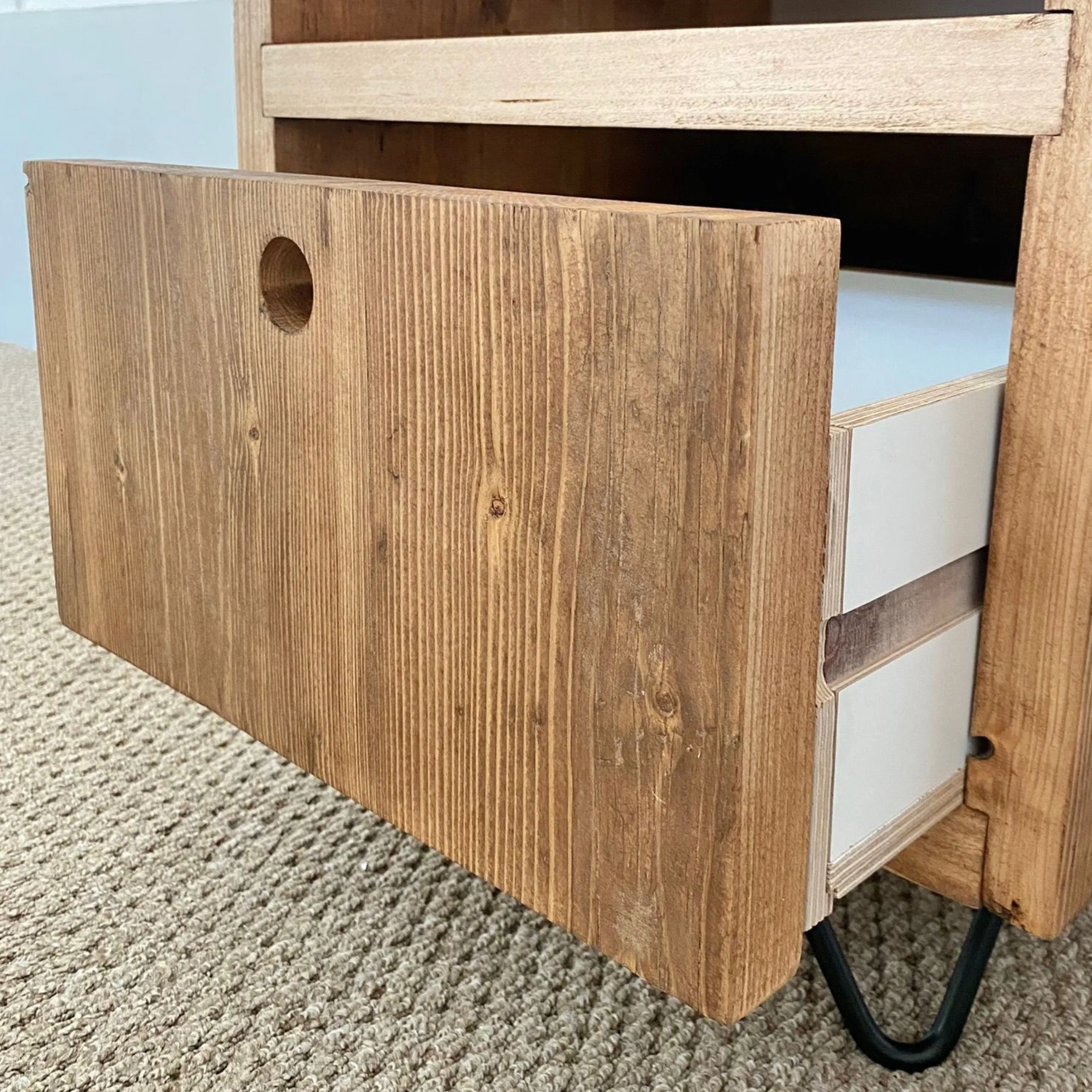 DYLAN: Bedside Unit with Drawer, Reclaimed Boards