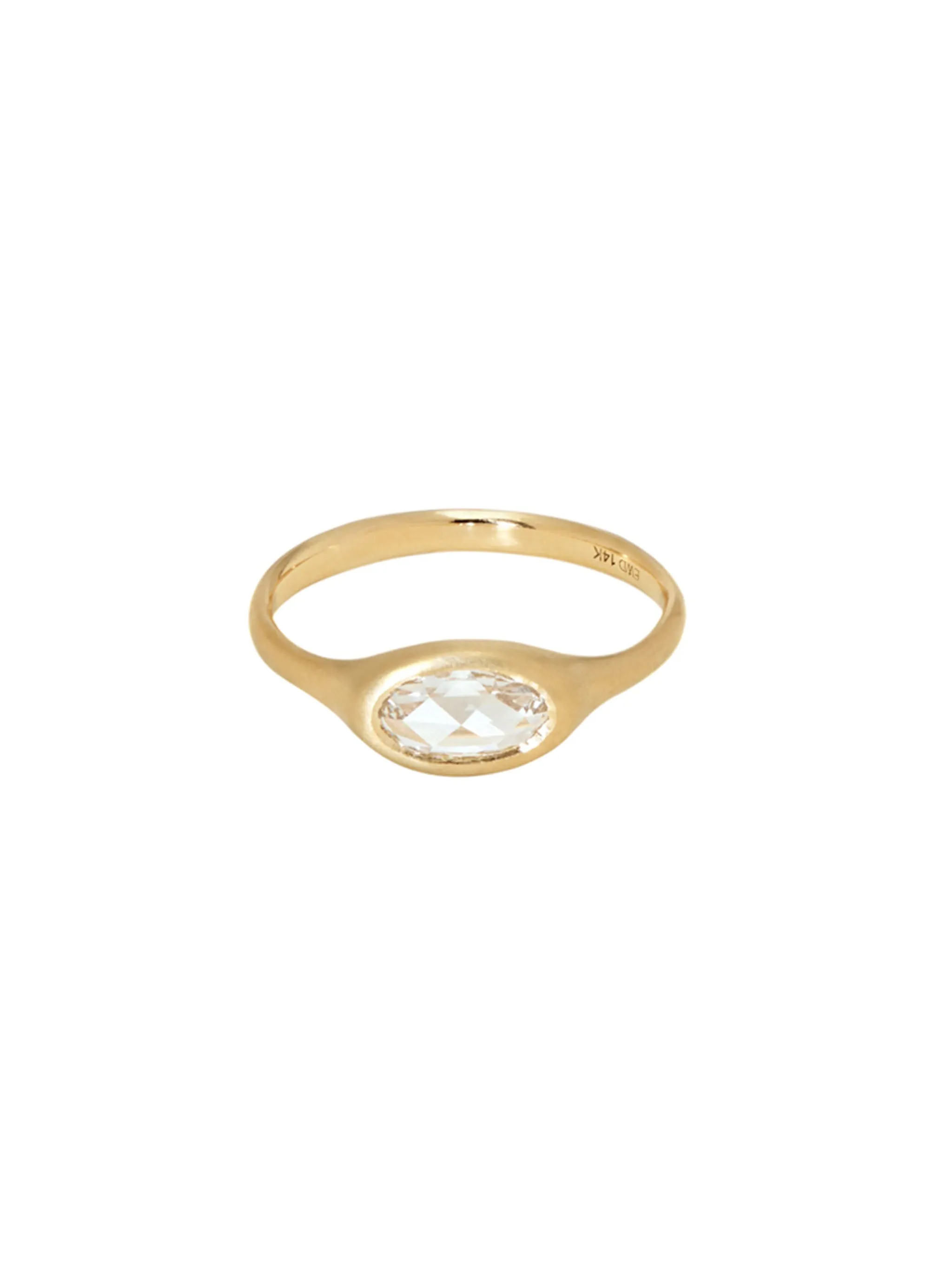 East West Diamond Signet Ring