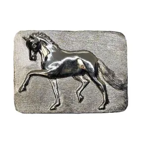 Elegant Trotting Horse Belt Buckle