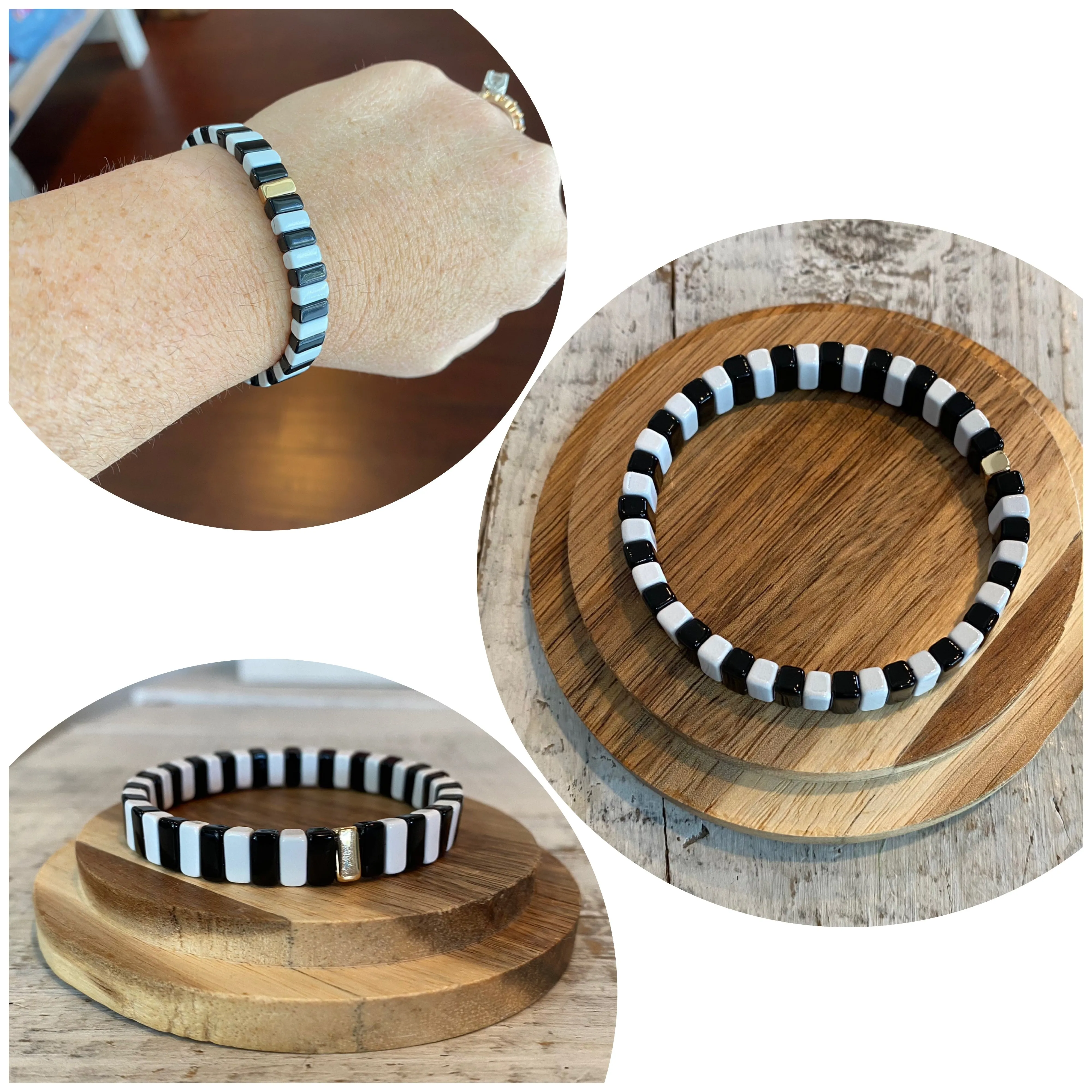 enamel varsity stripe single bracelets (multiple colors)