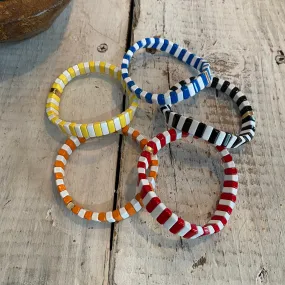 enamel varsity stripe single bracelets (multiple colors)