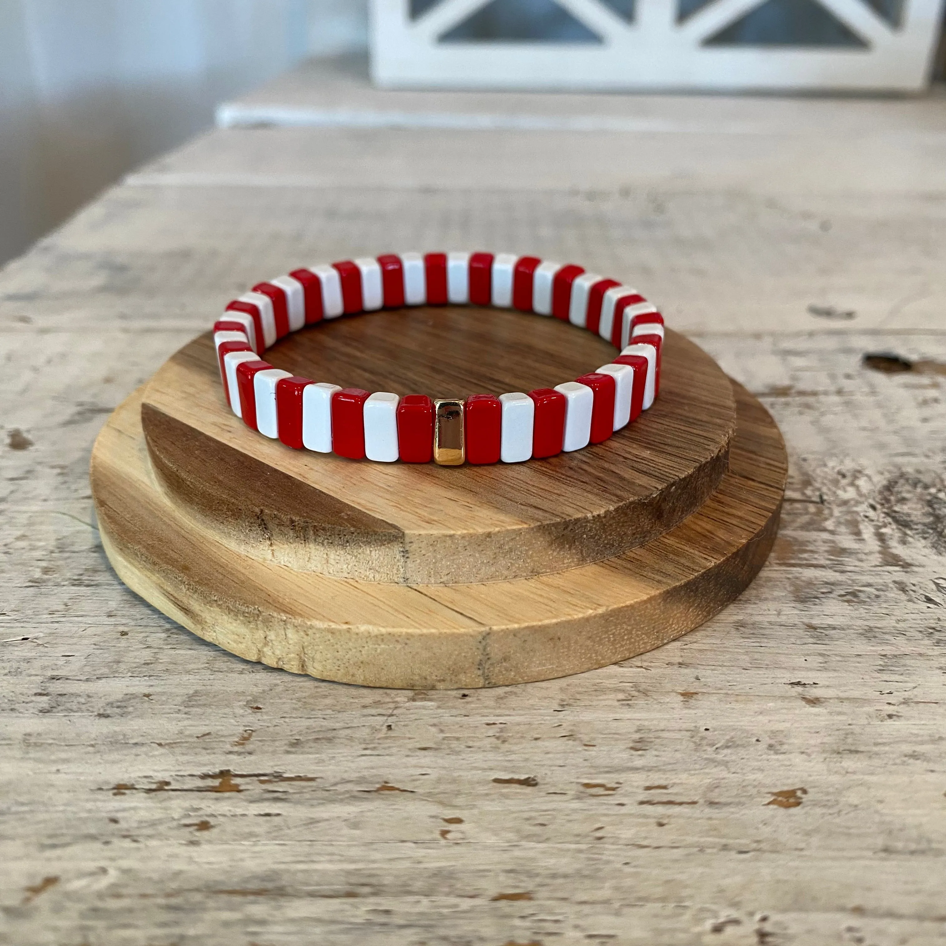 enamel varsity stripe single bracelets (multiple colors)