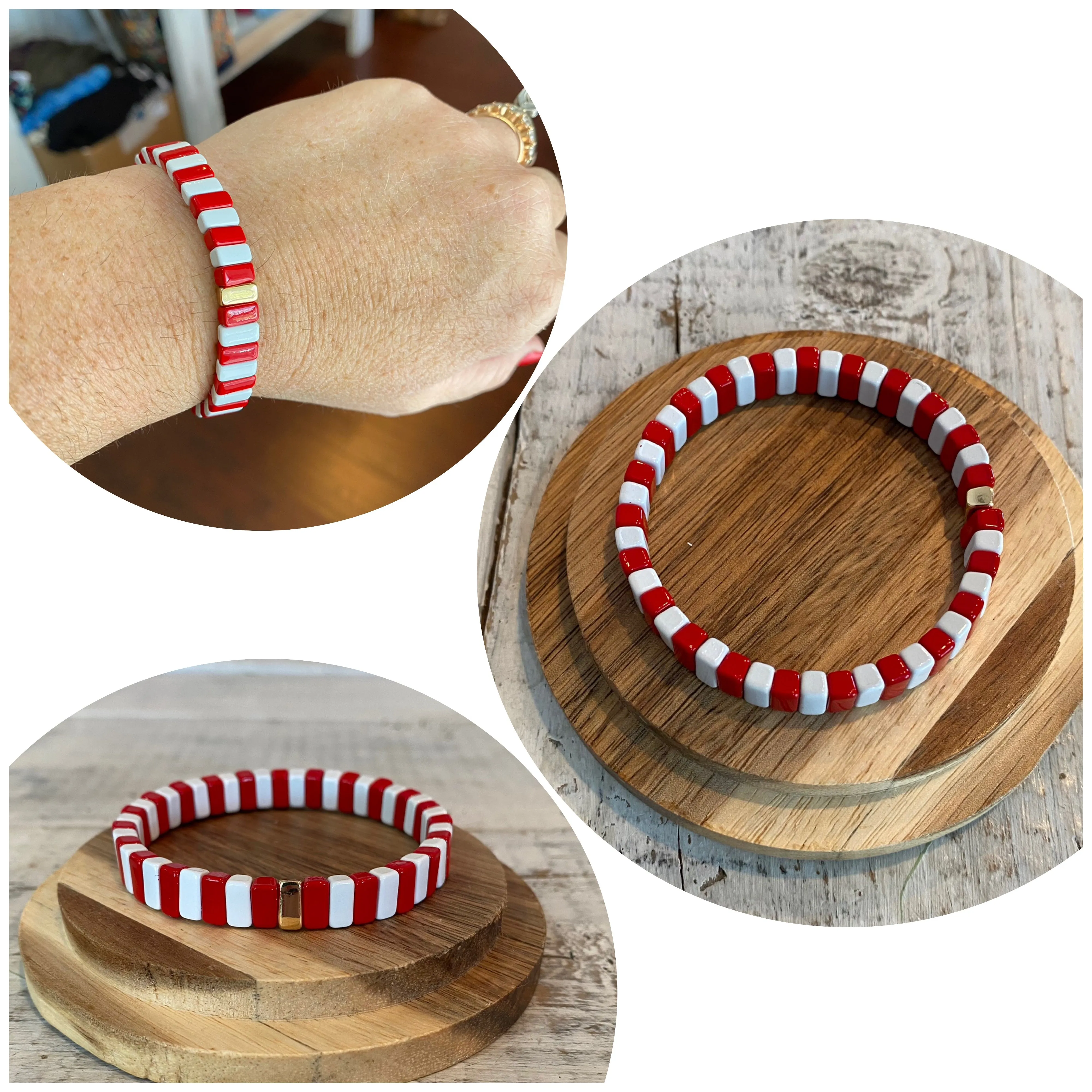 enamel varsity stripe single bracelets (multiple colors)