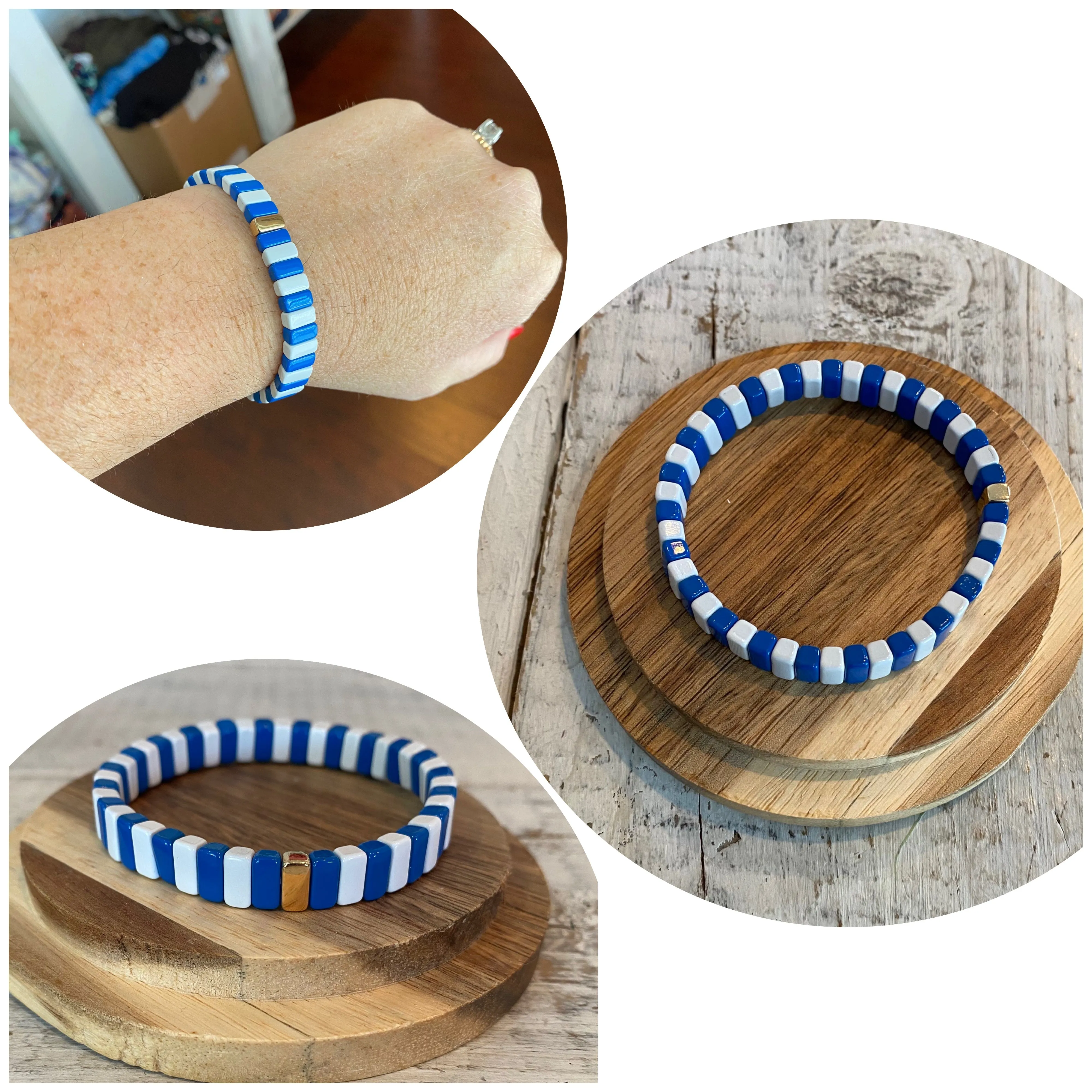 enamel varsity stripe single bracelets (multiple colors)