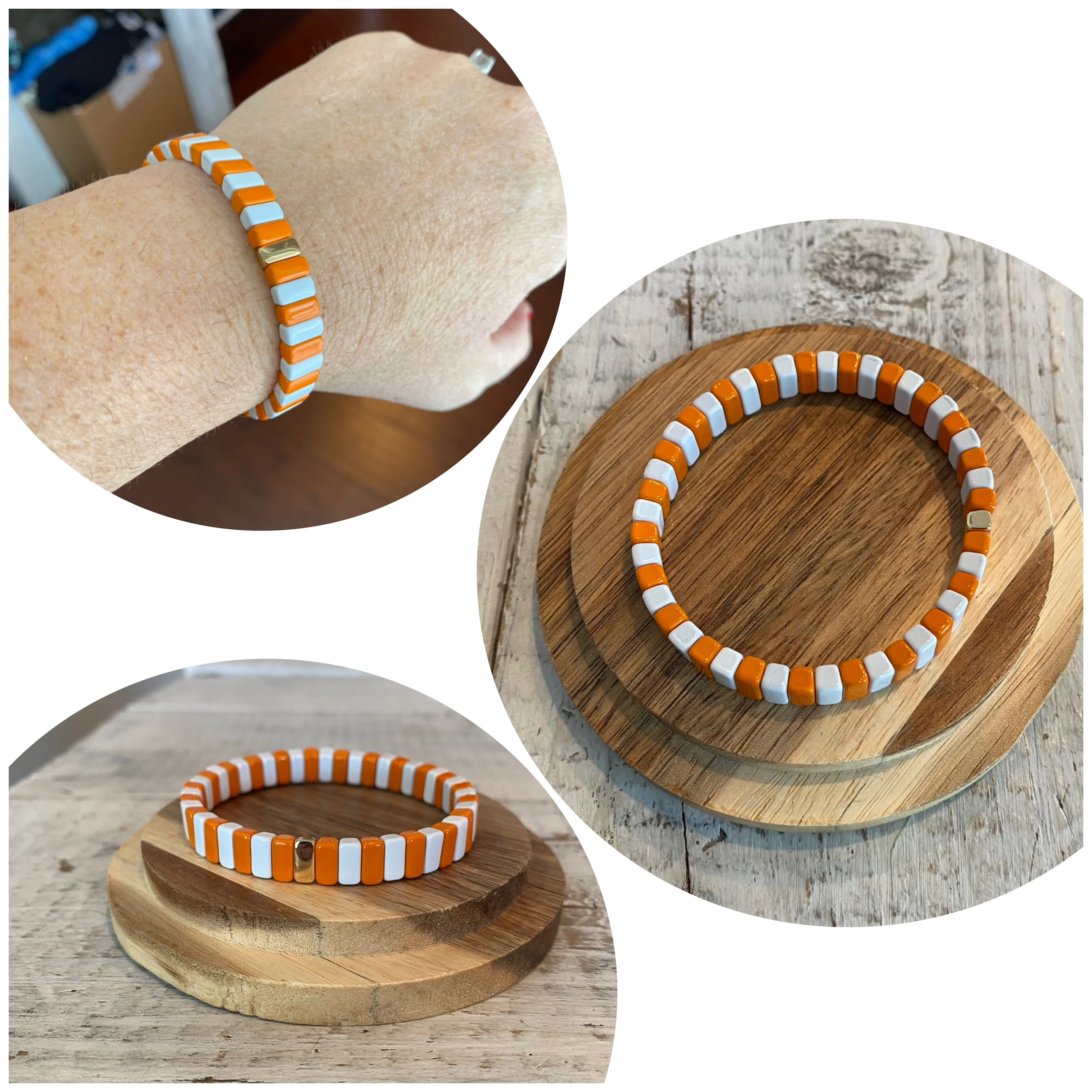 enamel varsity stripe single bracelets (multiple colors)