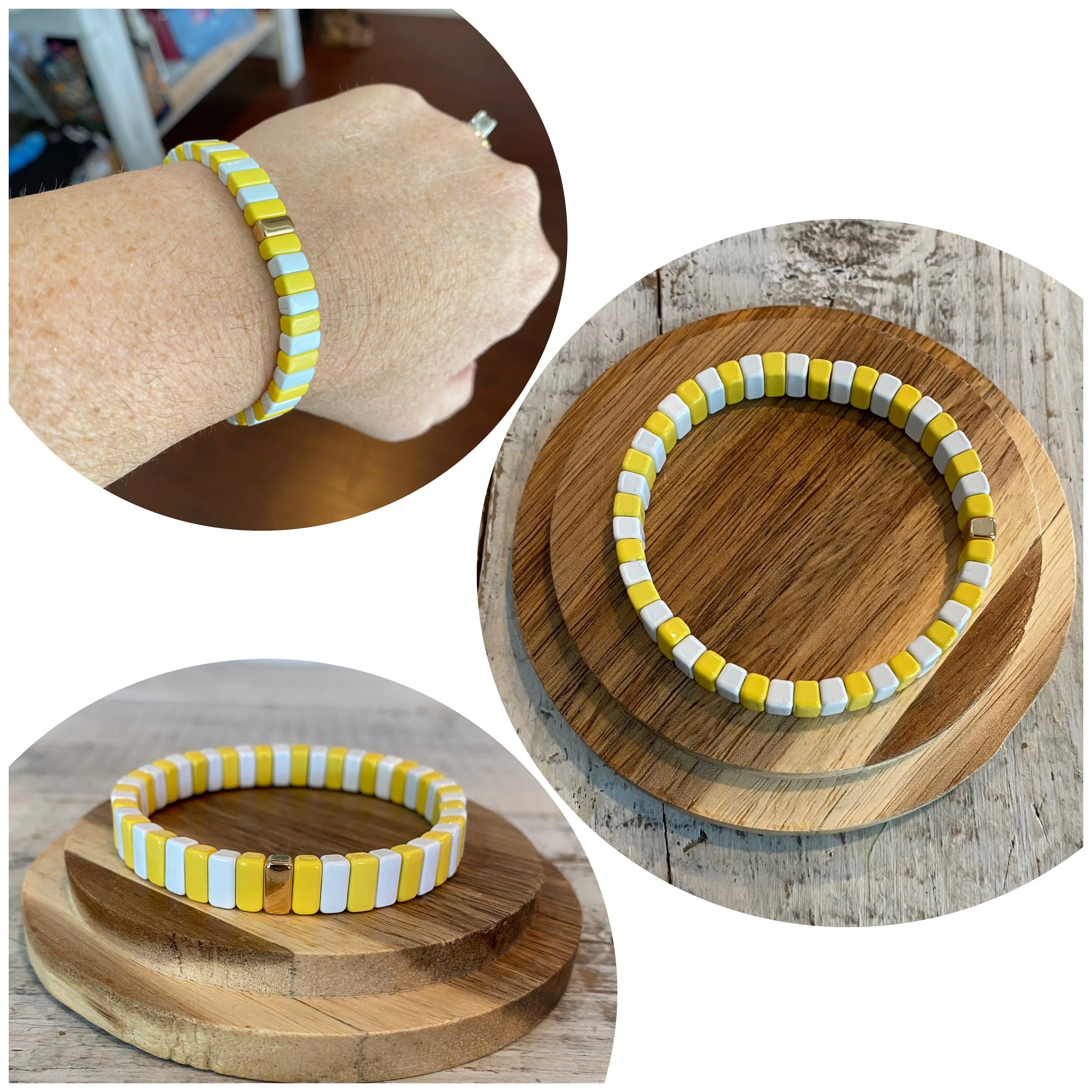 enamel varsity stripe single bracelets (multiple colors)