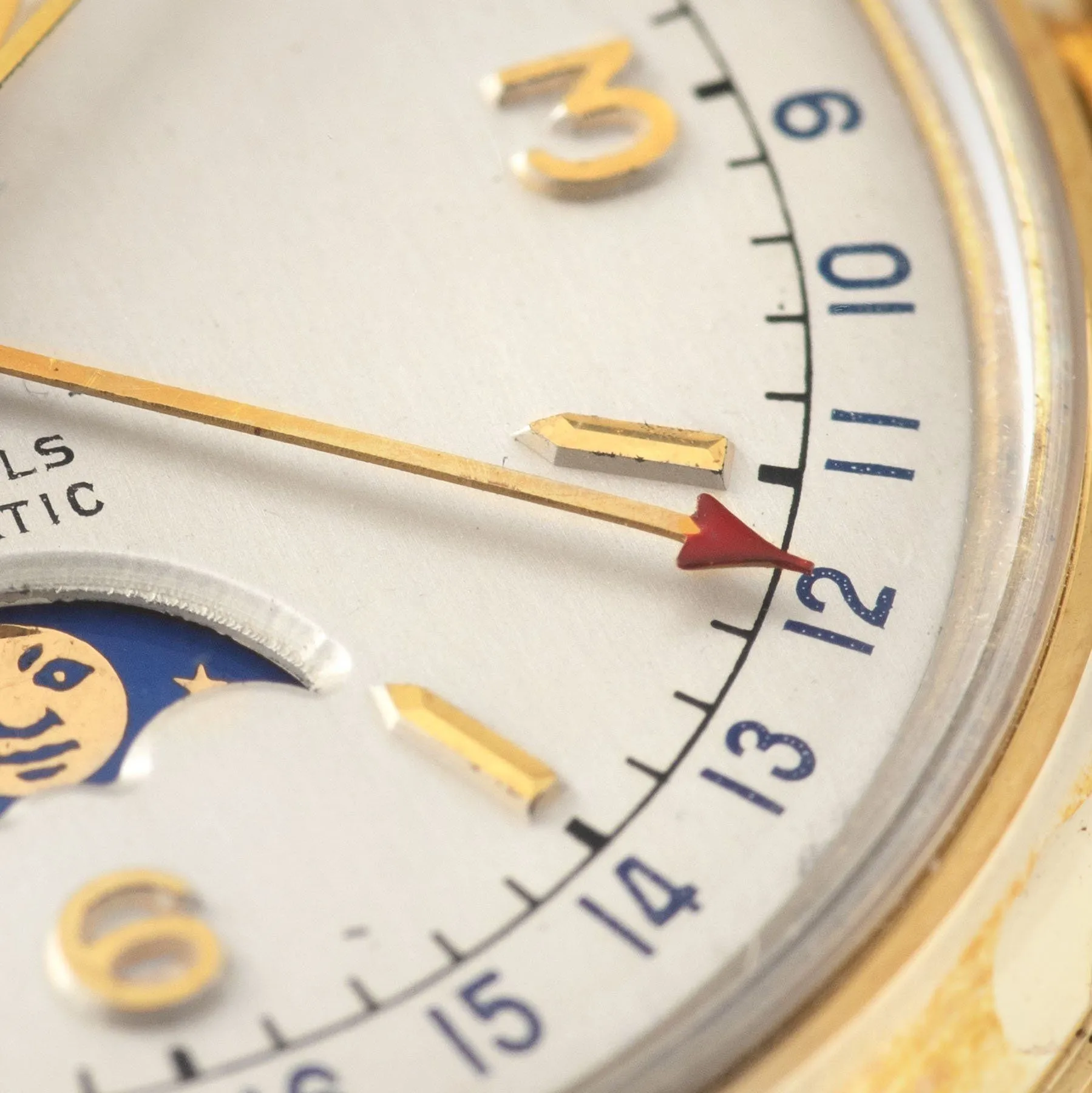 Enicar Triple Calendar Moonphase Yellow Gold Dress Watch