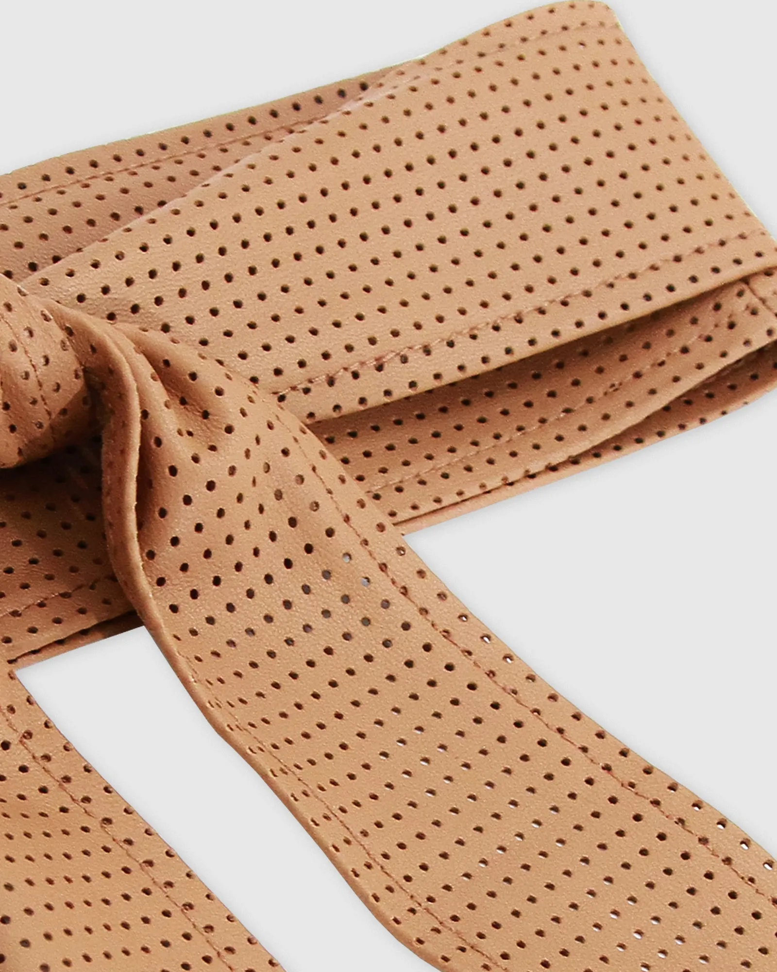 Escalate Perforated Leather Belt - Brown