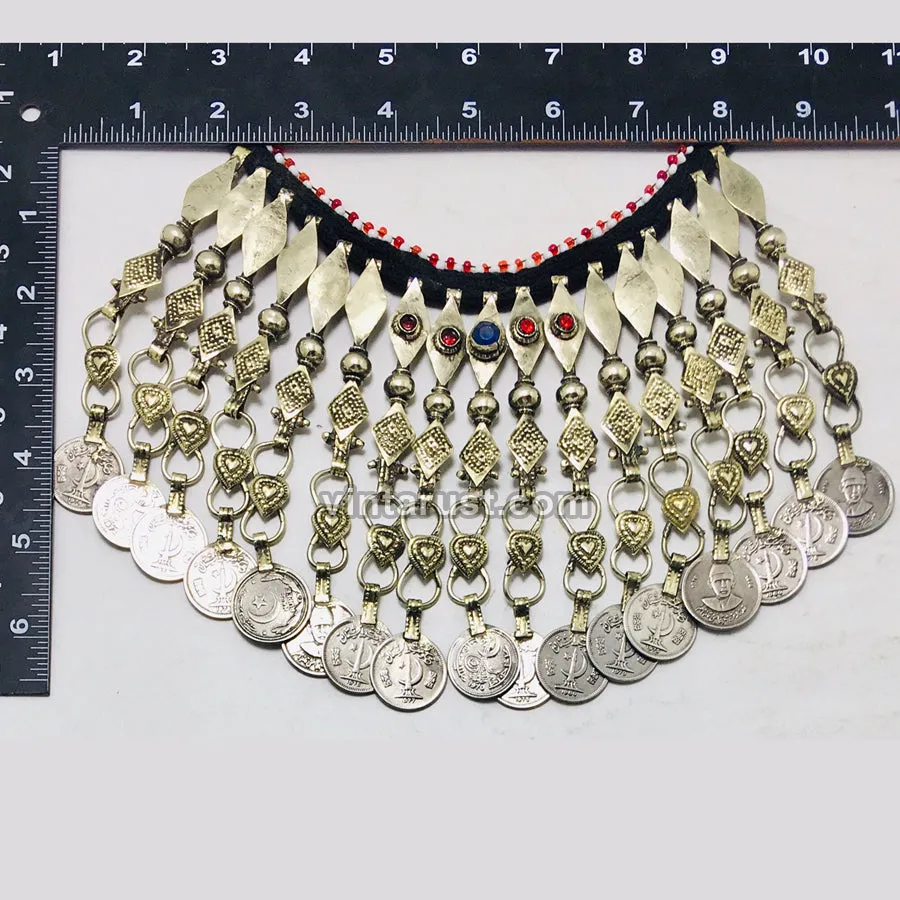 Ethnic Vintage Dangling Coins Choker Necklace