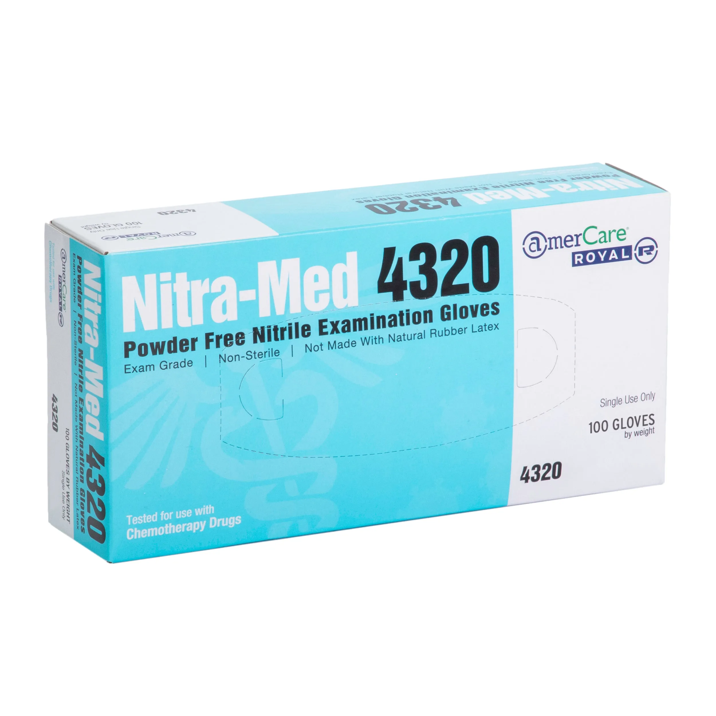 Exam Grade Powder-Free Nitrile Nitra-Med Gloves, Case of 1,000