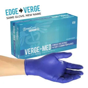 Exam Grade Powder-Free Nitrile Verge-Med Gloves (S-XL), Case of 2,000