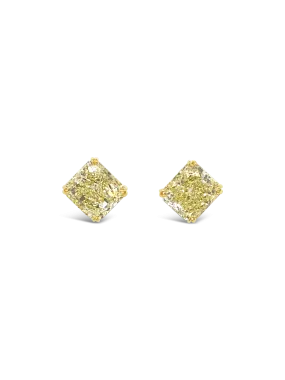 Fancy Yellow Diamond Stud Earrings