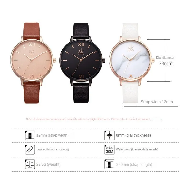 Fashionable Simple Casual Women's Quartz Watch Belt Style Women's Waterproof Women's Watch K0039